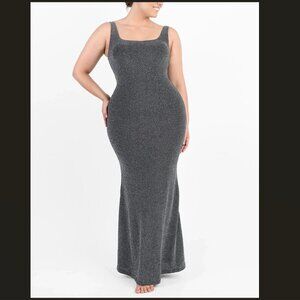 Shapellx Gleaming Black Sleeveless Mermaid Shaping Dress